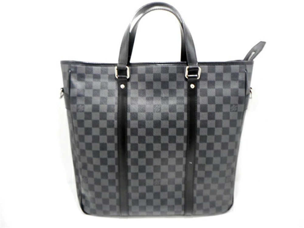 LOUIS VUITTON Tadao Tote Bag Damier Graphite Black